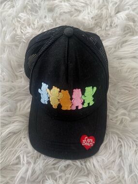 Care Bears Black Mesh Cap with Colorful Bear Embroidery